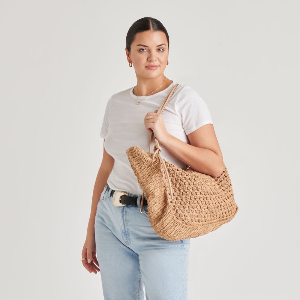 NWT Dolce Vita Ravello Tote Natural Raffia Tote Bag - Picture 5 of 14